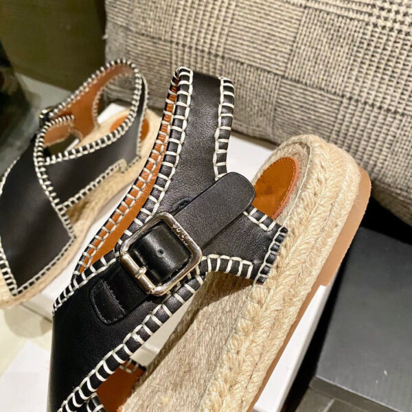 Women's Summer Hemp Rope Woven Leather Flat Sandals - Image 6