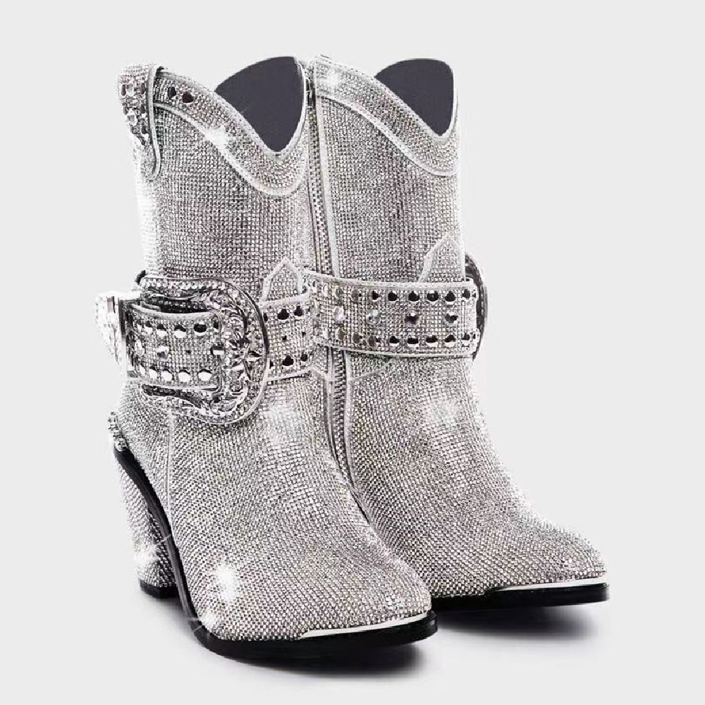 Women’s Fashionable Chunky Heel Catwalk Fashion Boots