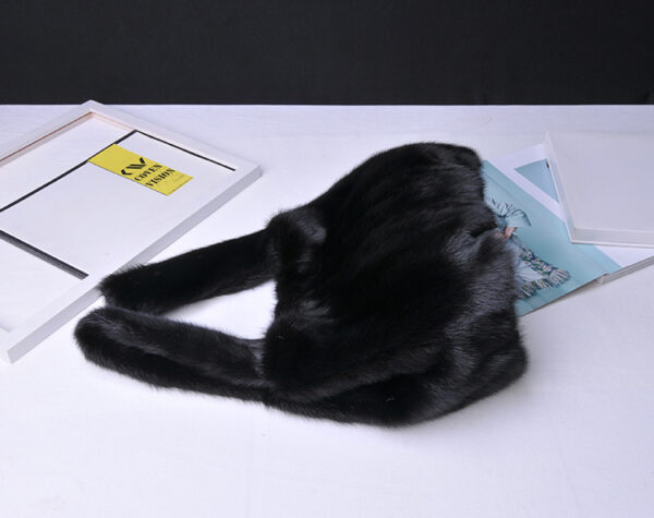 Whole Skin Mink Fur Wrap Soft Surface - Image 10