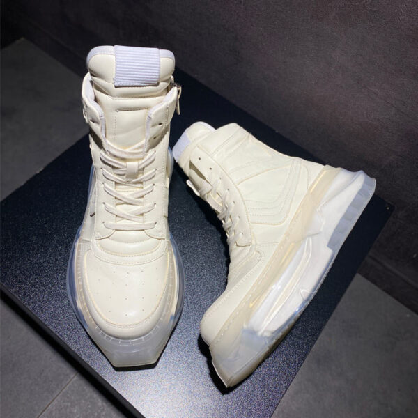 Men's High Top Sneakers Leather Sports Leisure - Image 4