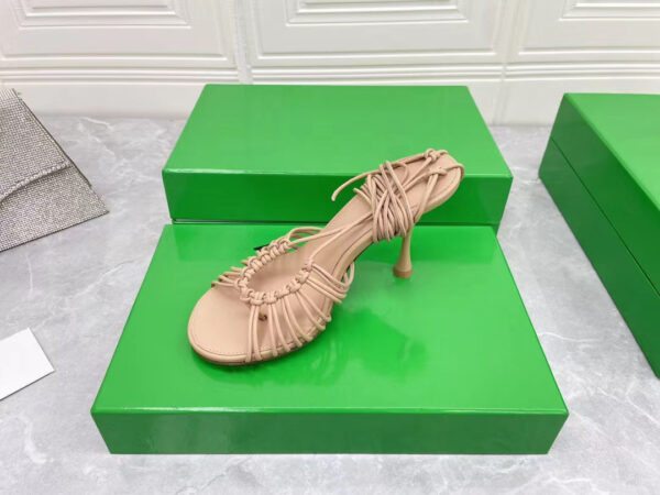 Ladies Stiletto Strap Sheepskin High Heel Sandals - Image 5