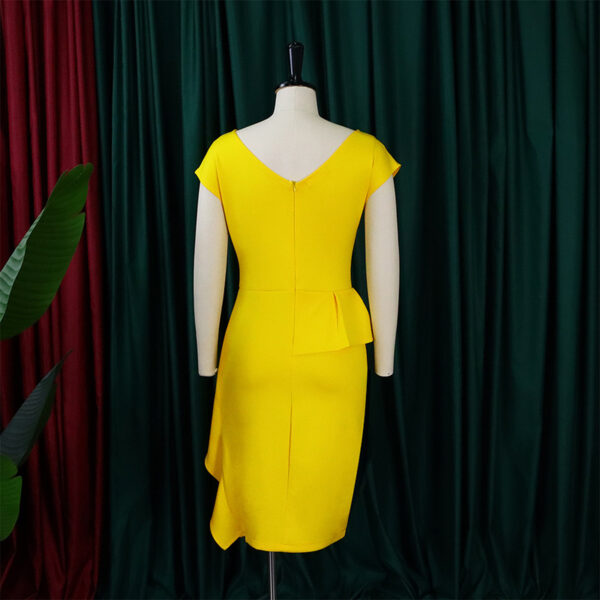 Women's Elegant Ruffle Sleeveless Bodycon Formal Party Cocktail Pencil Midi Dress - Image 8