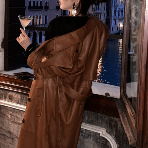 Autumn And Winter New Sheepskin Fried Street Handsome Trench Coat Coat - Image 6