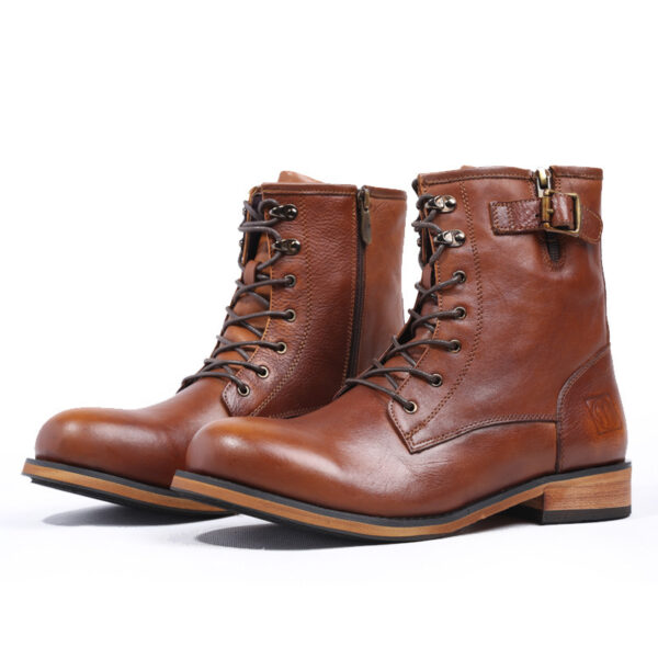 British Retro Round Toe Men's Leather Martin Boots - Image 4
