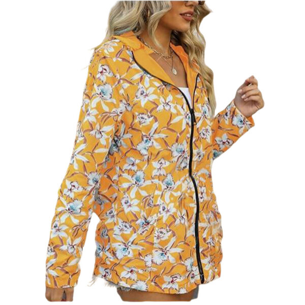 Printed Women's Zipper Windbreaker Japanese And Korean Fashion Double-sided Wear - Image 5