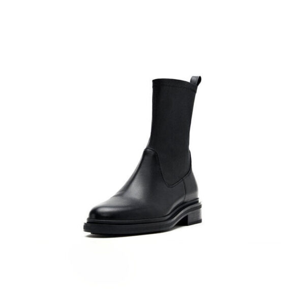 Sheepskin Ankle Boots Platform Block Heel Casual - Image 7