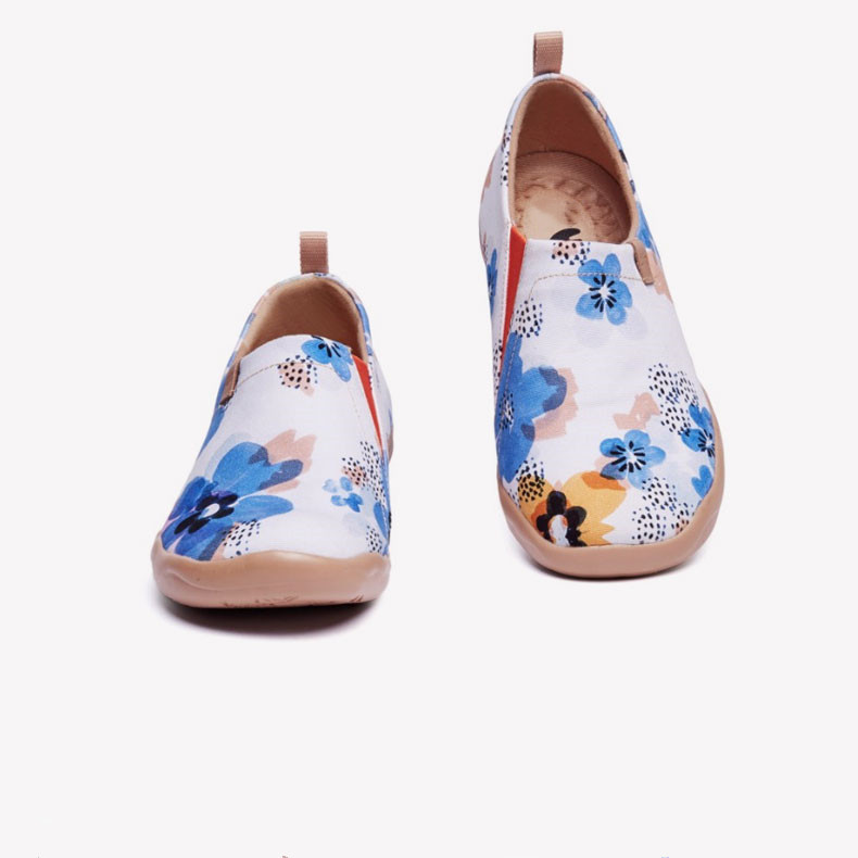 Women’s Casual Shoes Painted Walking Slip On Lightweight Loafers Comfortable Canvas Fashion Sneakers
