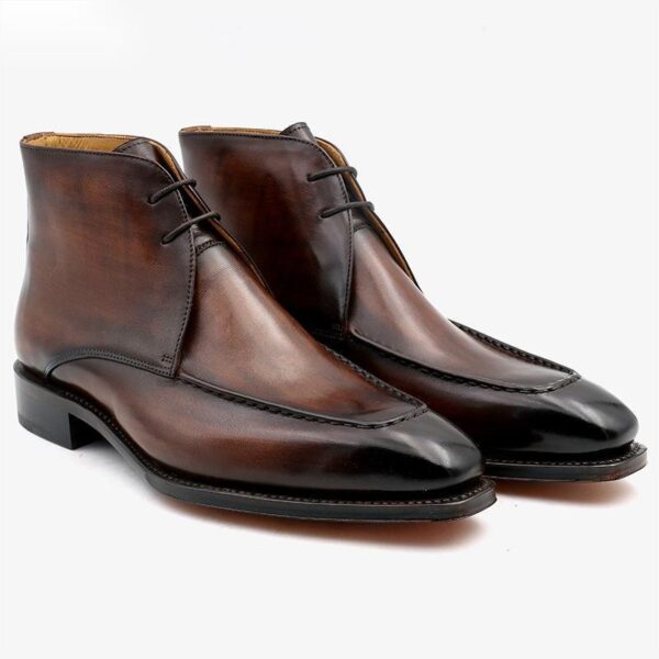 Handmade Men's Leather Boots With Cowhide Soles - Image 3