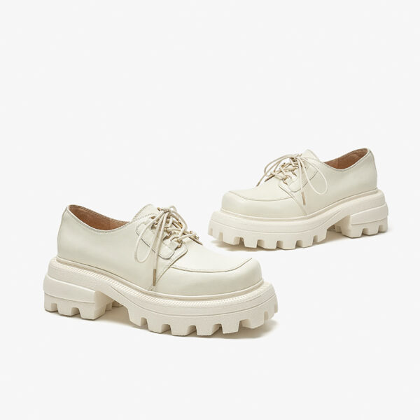 Women's Square Toe Platform Chunky Heel Platform Shoes - Image 3