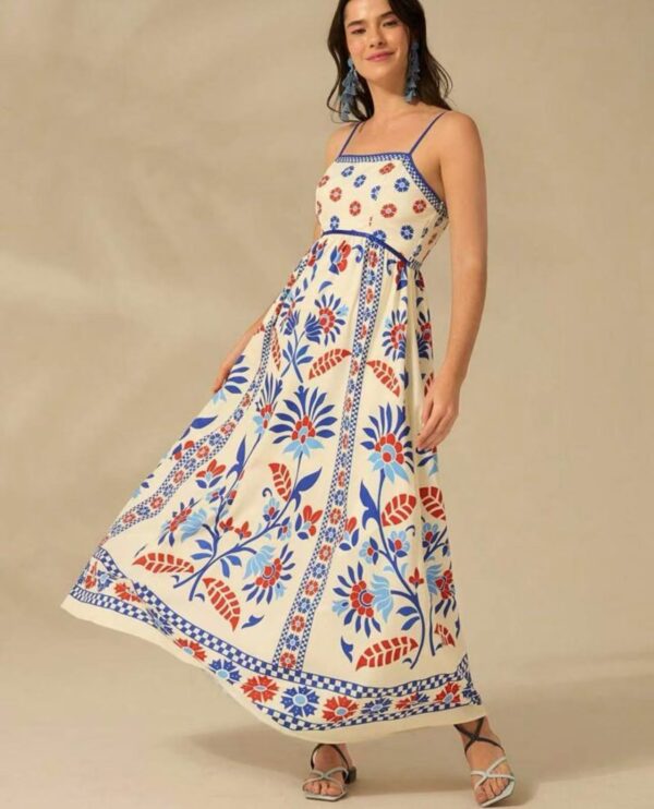 Printing Slip Dress Vacation Style Women's Clothing - Image 8