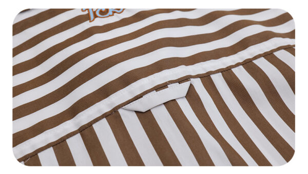 Japanese Retro Brown Striped Short Sleeves - Image 5