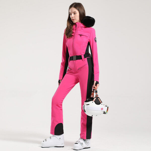 One-piece Ski Suit Female Professional Double-board Thickened Warm - Image 2