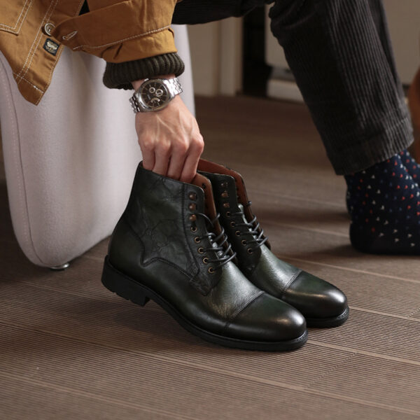 British Style Men's Mid-high Leather Martin Boots - Image 2