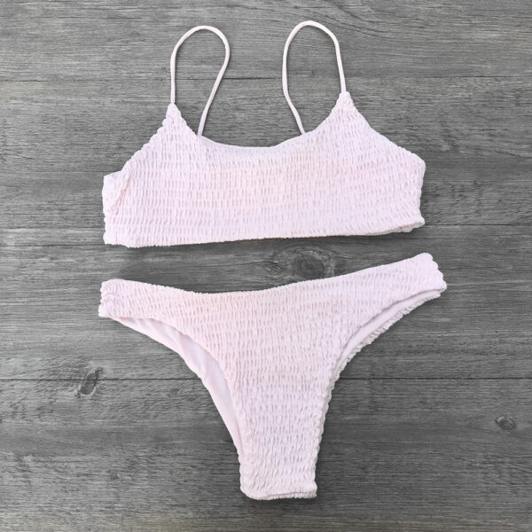 Swimsuit Pleated Triangle Bikini European And American Swimwear Women - Image 9