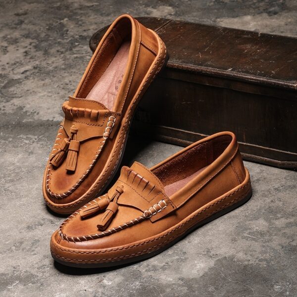 Summer British Style Leather Slip-on Casual Men's Shoes - Image 6