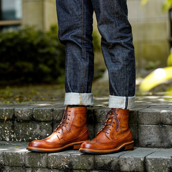 Men's High-top Casual Cowhide Round Toe Leather Boots - Image 2