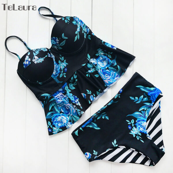 Sexy Bikini Swimwear Women Push Up Swimsuit High Waisted Bathing Suit Floral Biquini Two Piece Bikinis Tankini Beachwear - Image 5