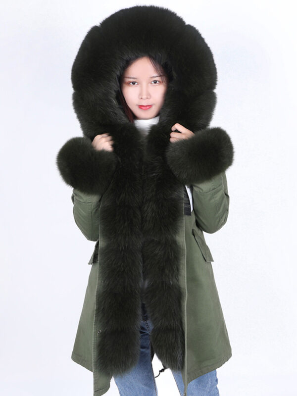 Coat Fur With Detachable Inner Liner Placket - Image 3