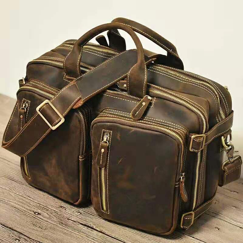 Men’s Genuine Leather Hand-held One Shoulder Messenger Bag