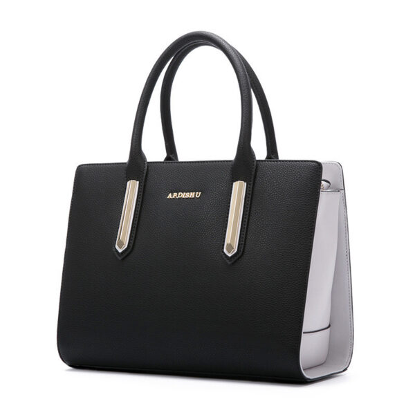 Fashion contrast leather handbag - Image 4