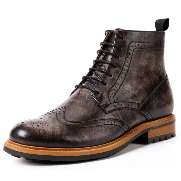 Casual Men's Leather Round Toe Martin Boots - Image 5