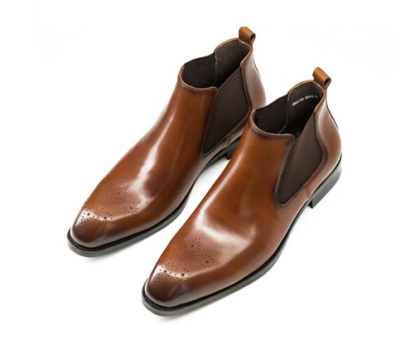 Martin Boots Men's High Top Shoes British Square Head Carved Boots - Image 2