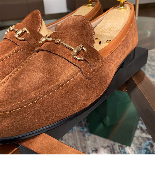Soft Structure Suede Horsebit Slip On Shoes For Men - Image 3