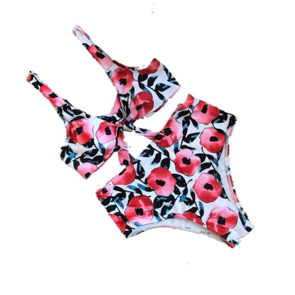 Cherry Print Bikini Push Up Front Knot Bikini Women Mujer Swimwear - Image 2