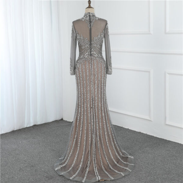 Long sleeve fishtail slim dress - Image 5
