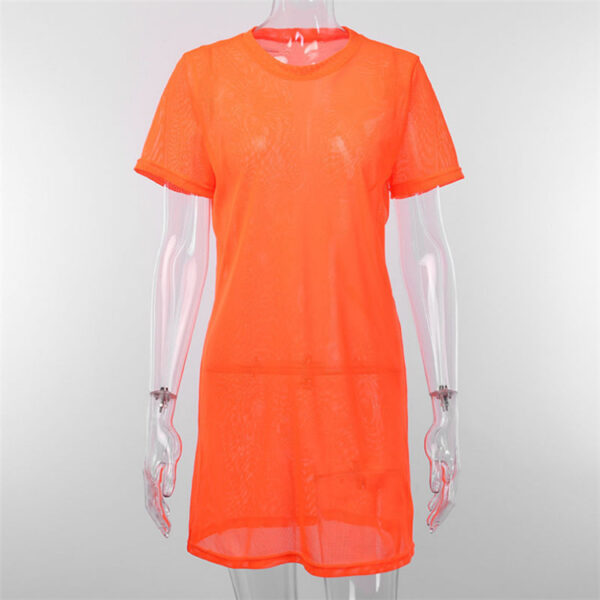 T-shirt Swimsuit Women Sexy Mesh Sheer Bikini Cover Up Swimwear Bathing Suit - Image 5