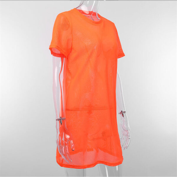 T-shirt Swimsuit Women Sexy Mesh Sheer Bikini Cover Up Swimwear Bathing Suit - Image 4