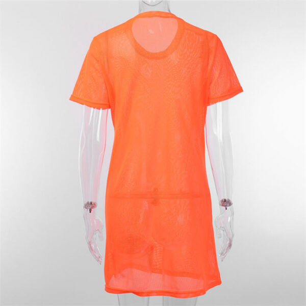 T-shirt Swimsuit Women Sexy Mesh Sheer Bikini Cover Up Swimwear Bathing Suit - Image 3