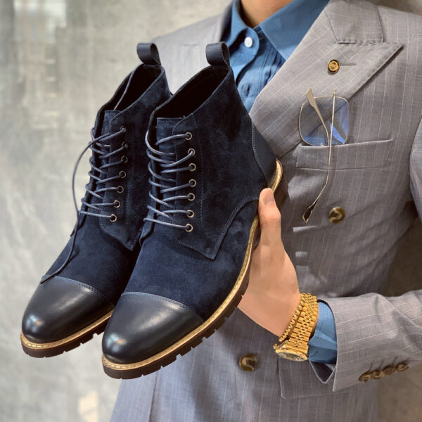 British Leather High-Top Lace-Up Shoes - Image 7