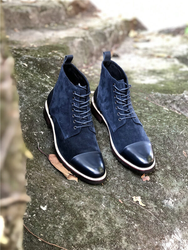 British Leather High-Top Lace-Up Shoes - Image 5