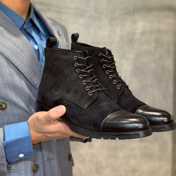 British Leather High-Top Lace-Up Shoes - Image 3