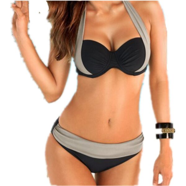 Europe And The United States New Sexy Bikini Swimwear High Waist Swimsuit Women Halter - Image 3