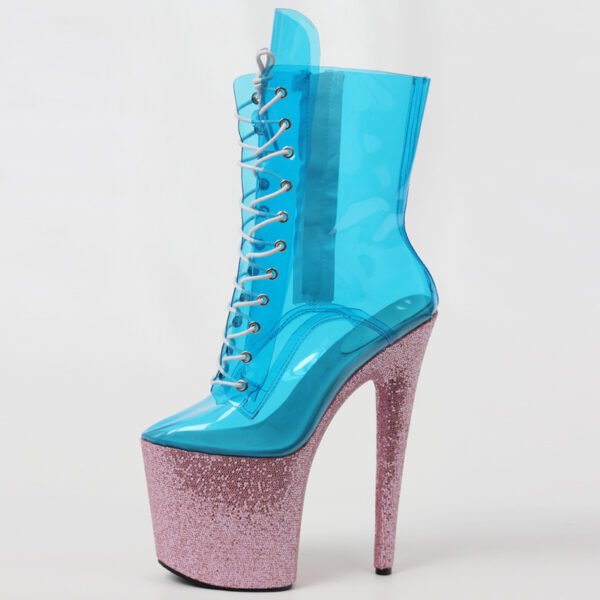 Super High-heeled Short Boots Pole Dance Shoes Nightclub Stage Model Catwalk Shoes - Image 3