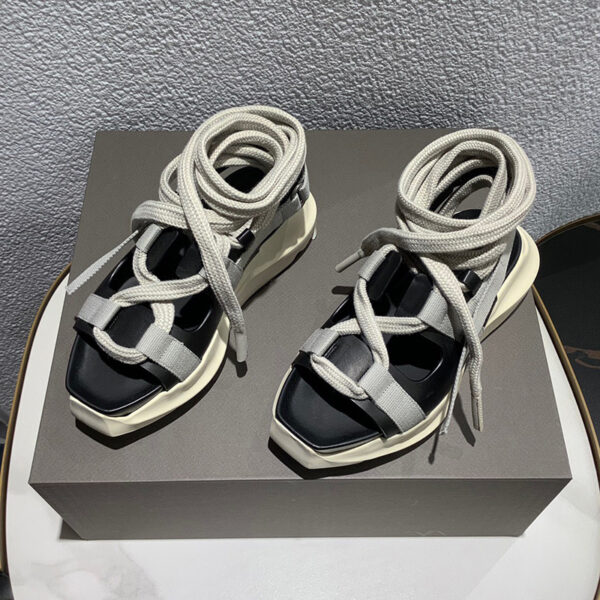 Square Toe Open Toe Fashion Sandals With Cross Straps For Casual Wear - Image 4