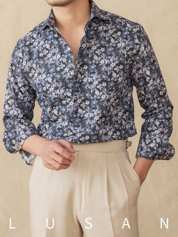 Fashion Printed Cotton Long Sleeve Shirt Spring And Summer Retro - Image 4