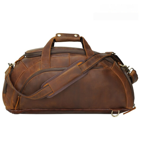 Men's Retro Cowhide Outdoor Large Capacity Backpack - Image 4