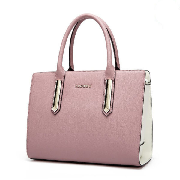 Fashion contrast leather handbag - Image 3