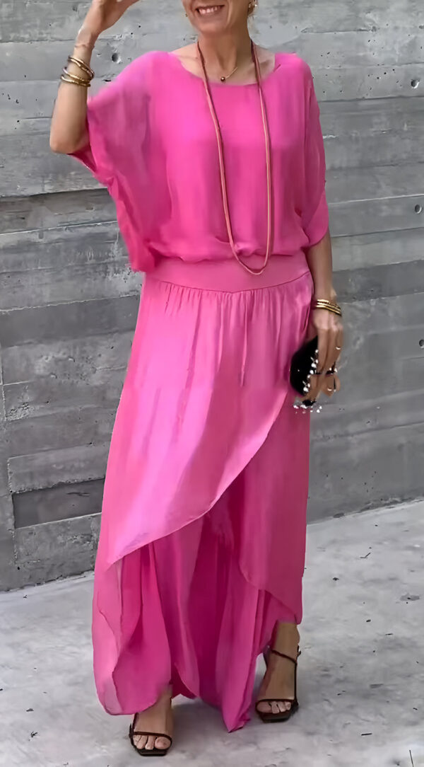 Top Split Wide Leg Pants Chiffon Casual Suit - Image 4