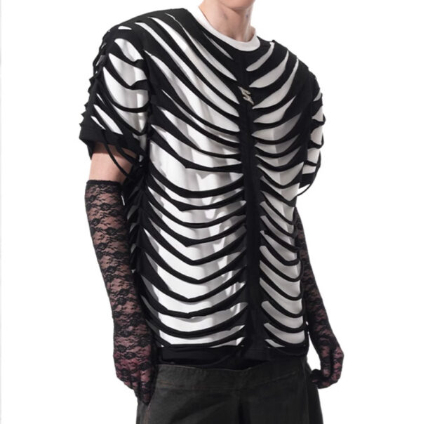 Special-interest Design Hollow Cut Bone T-shirt - Image 5