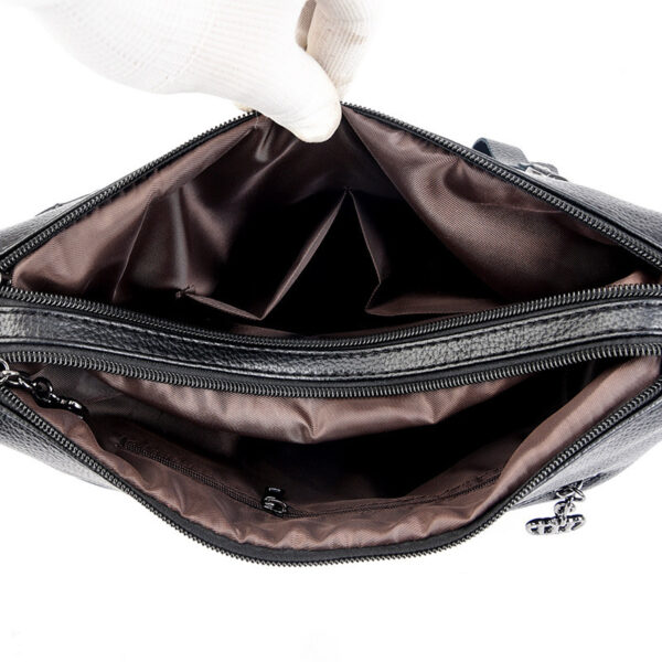 Genuine Leather Simple Shoulder Messenger Bag - Image 7