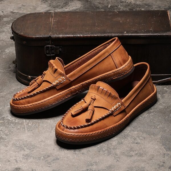 Summer British Style Leather Slip-on Casual Men's Shoes - Image 2