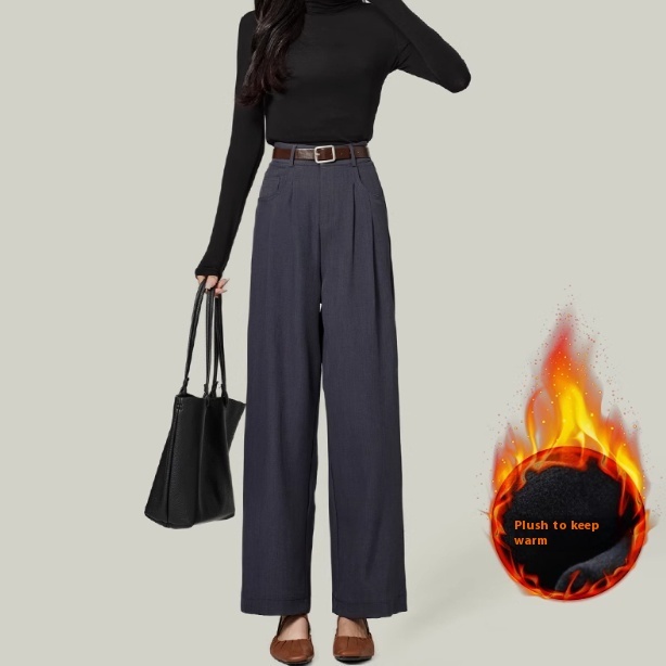 Small Women’s Autumn Slim Drape Wide-leg Pants