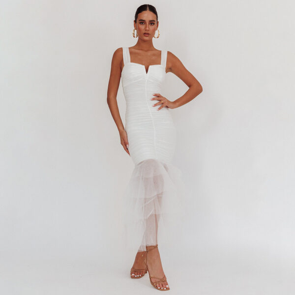 Sexy Patchwork Suspender Dress - Image 5