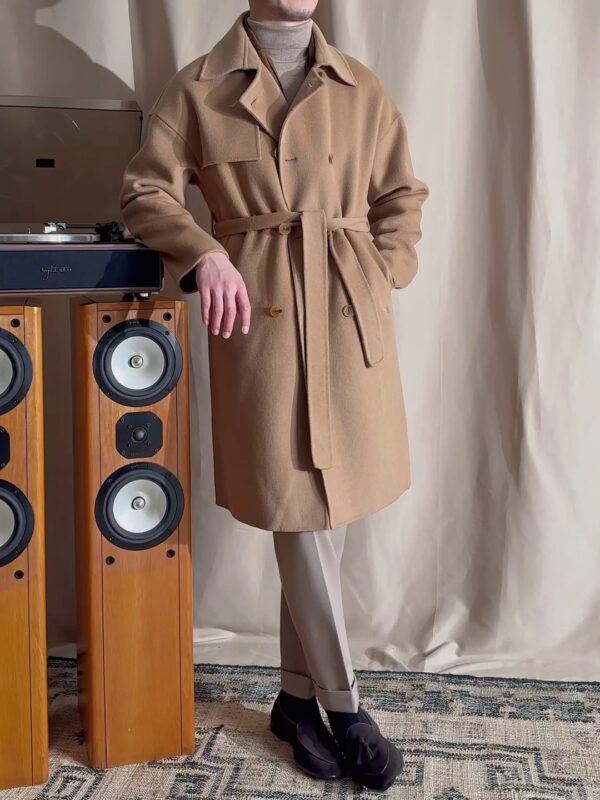 Men's Wool Drop Shoulder Casual Mid-length Coat - Image 7