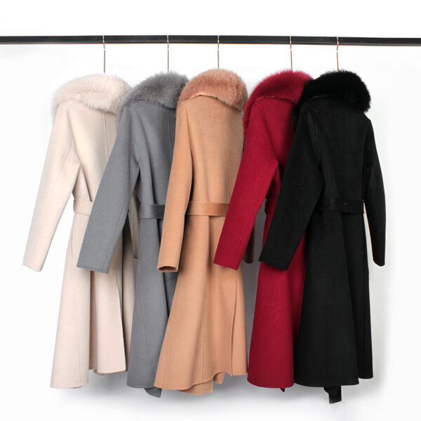 Autumn And Winter New Wool Overcoat Double-faced Woolen Goods Long Belt Slim Fit - Image 8