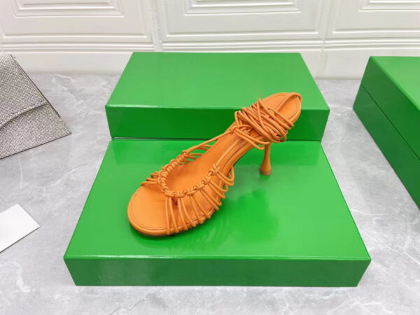 Ladies Stiletto Strap Sheepskin High Heel Sandals - Image 3